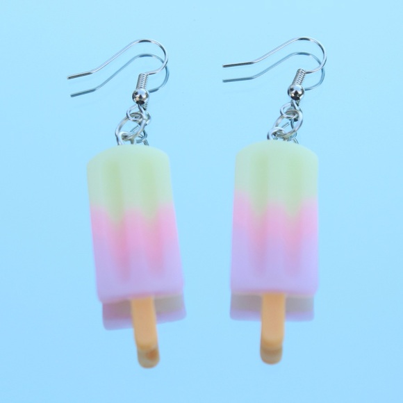 Yellow & Pink Popsicle Earrings - Picture 1 of 2